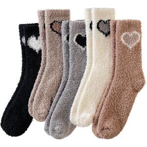 Women's Heart B Fuzzy Socks Warm Fluffy Winter Cozy Thick Plush Slipper Sleep